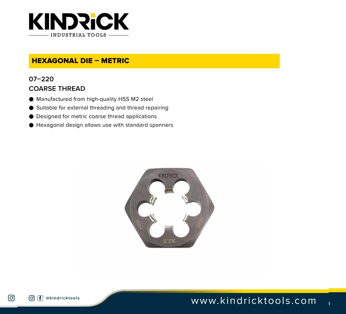 HSS Hexagon Die Nut