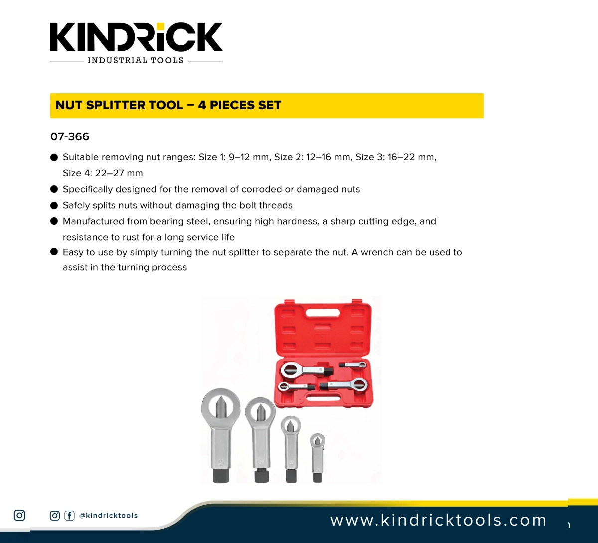 Nut Splitter Tool Pieces Set Supplier in Dubai