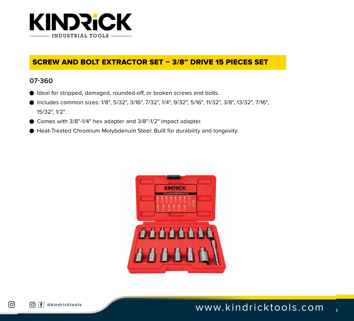 Screw and Bolt Extractor Set Supplier in Dubai
