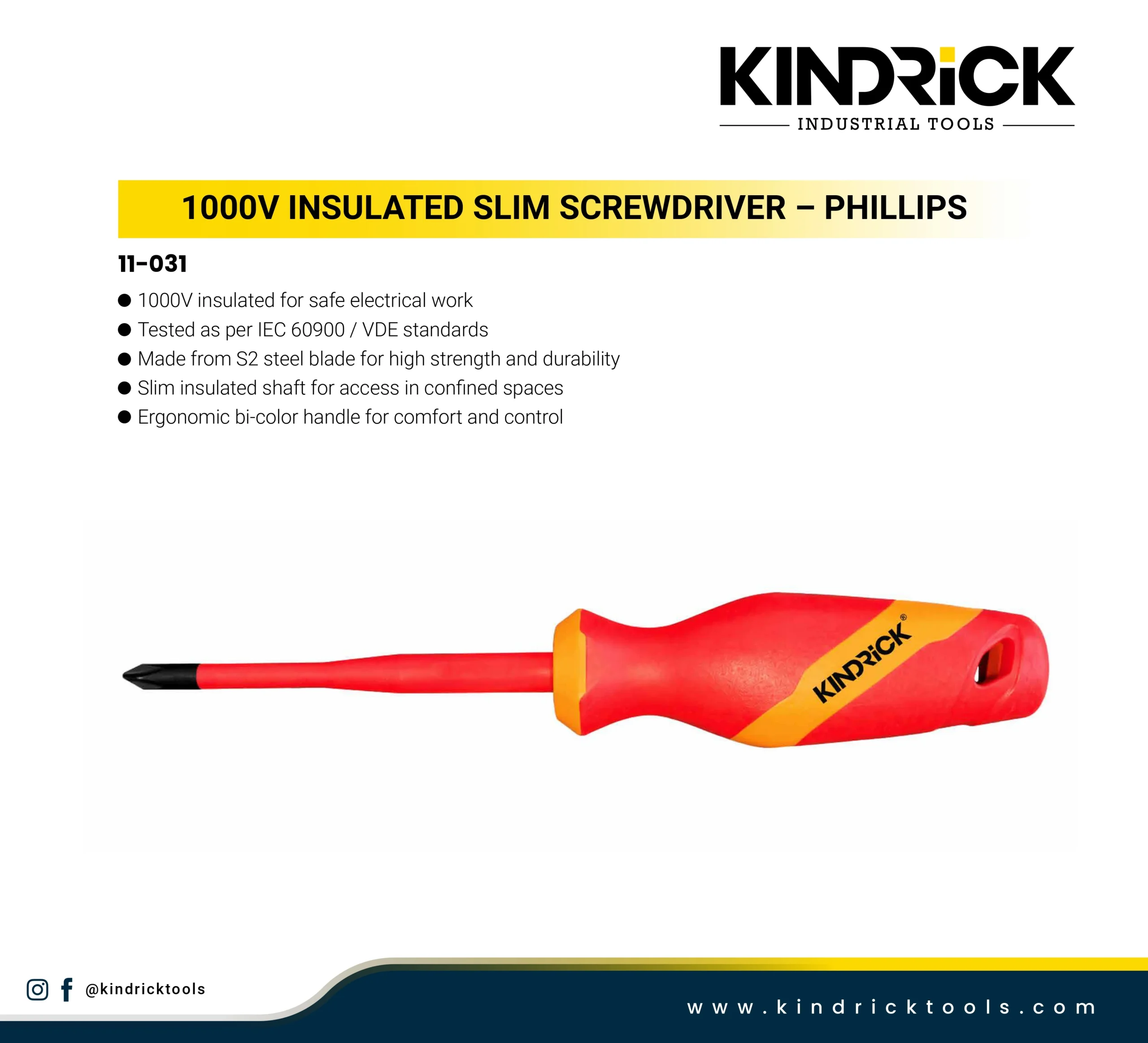 1000V Insulated Slim Screwdriver – Phillips Supplier in Dubai