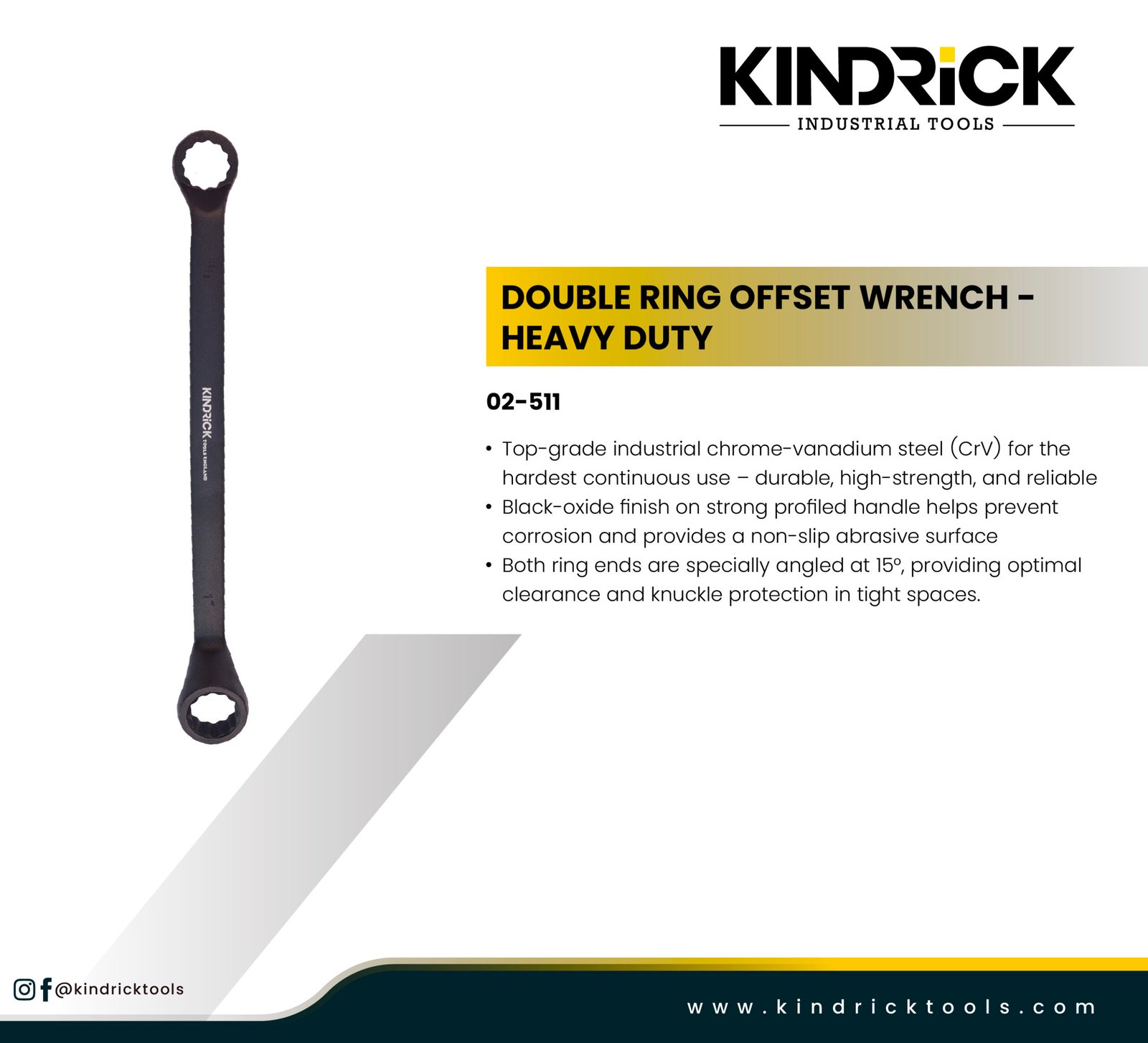 Double Ring Offset Wrench - Heavy Duty Supplier in Dubai
