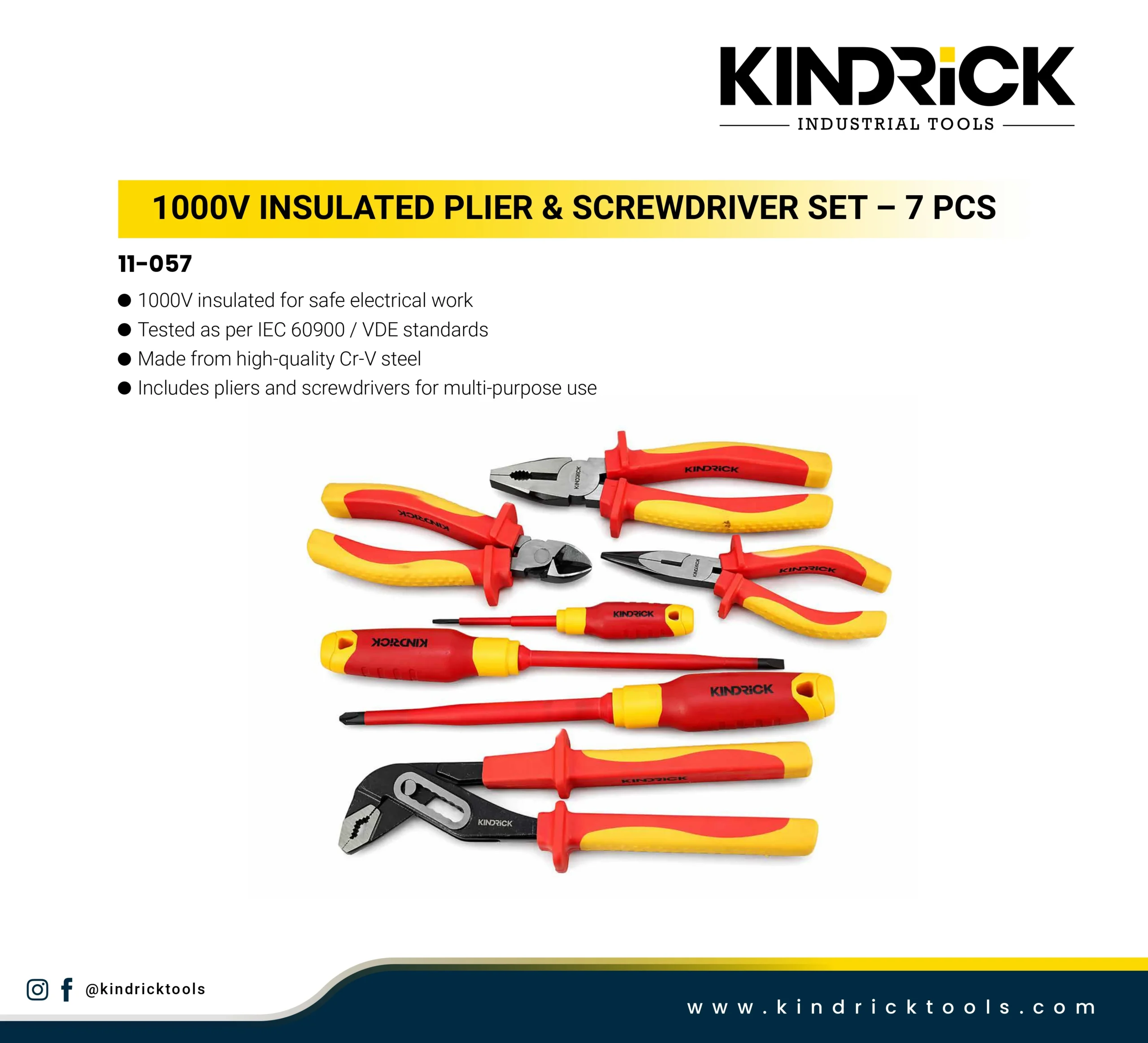 1000V Insulated Plier & Screwdriver Set – 7 Pcs Supplier in Dubai