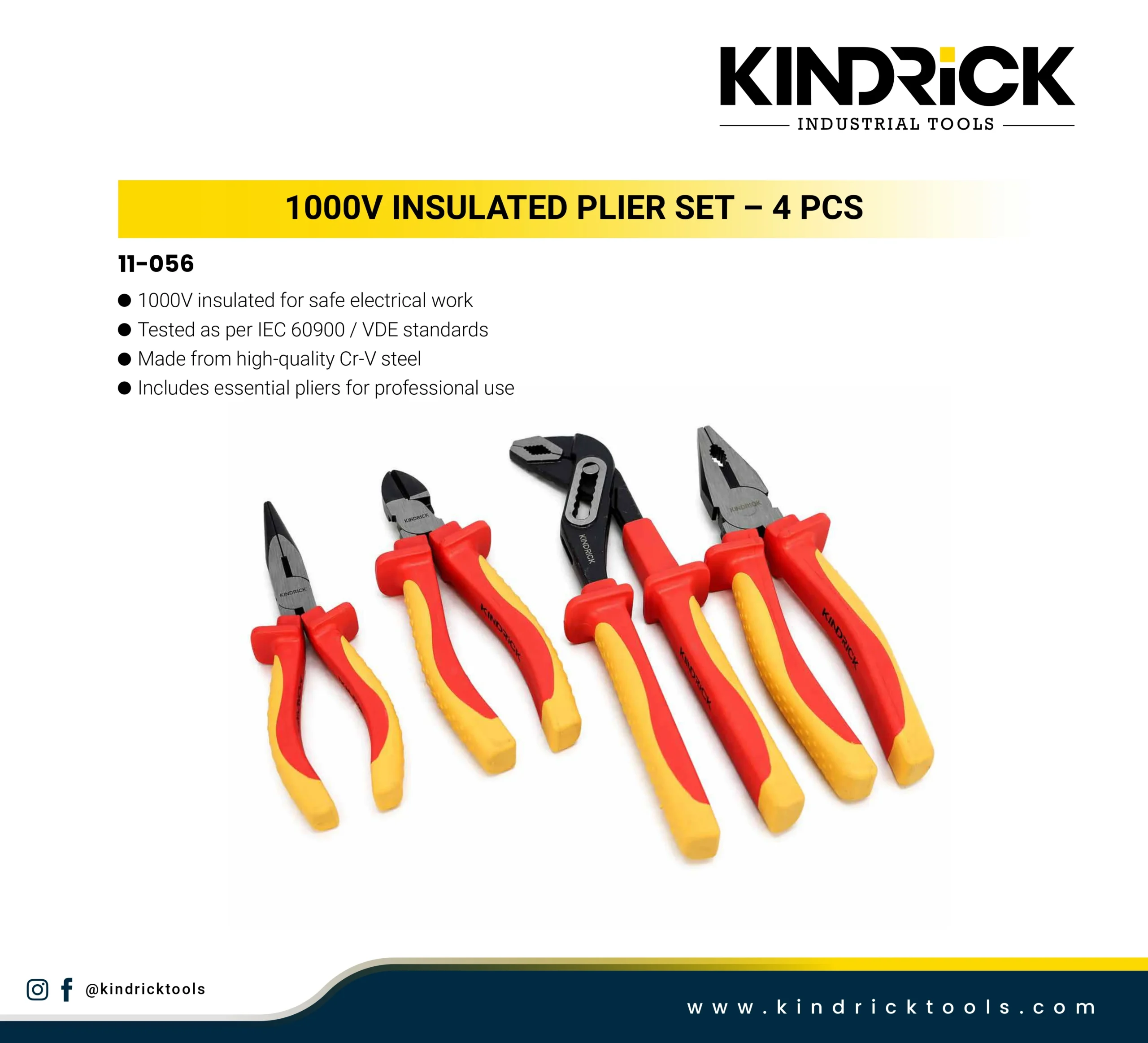 1000V Insulated Plier Set – 4 Pcs Supplier in Dubai