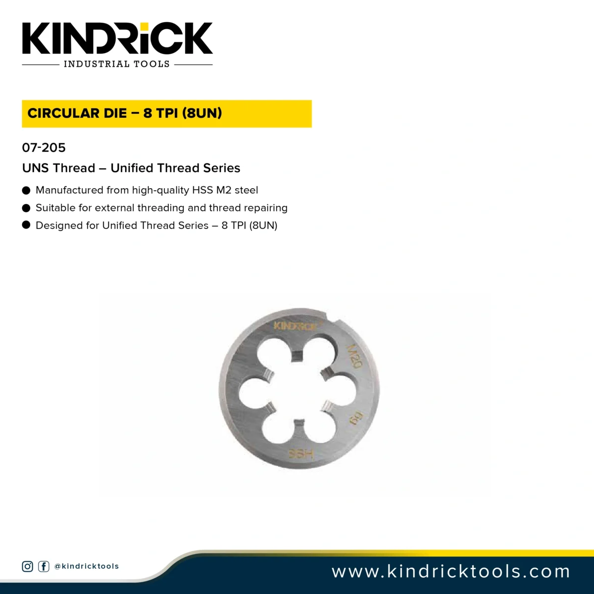 Circular Die – 8 TPI (8UN) Supplier in Dubai