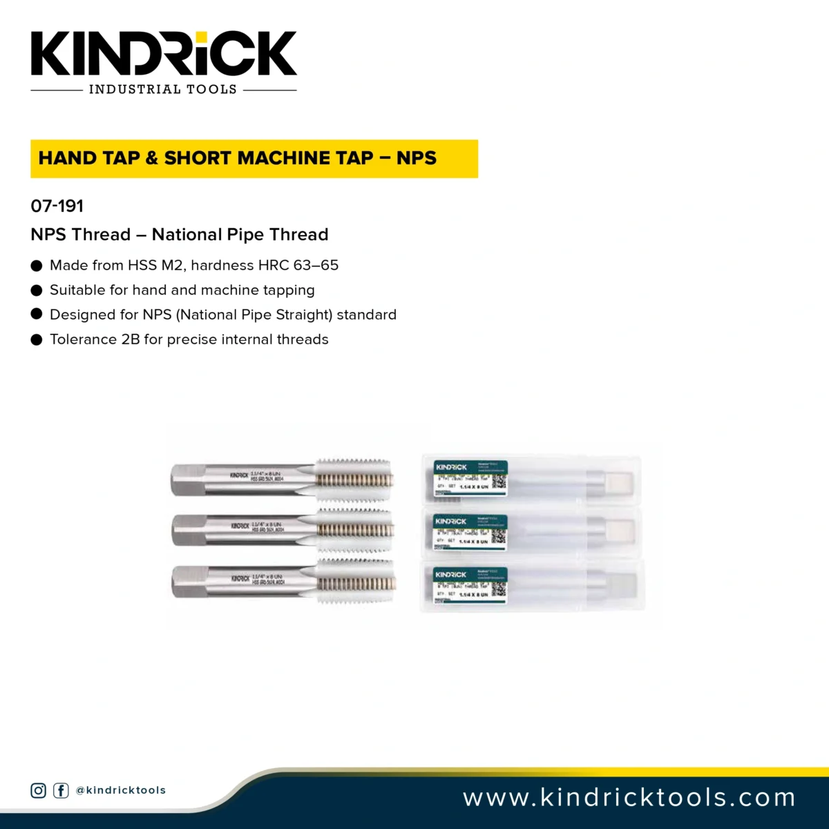 Hand Tap & Short Machine Tap – NPS Supplier in Dubai