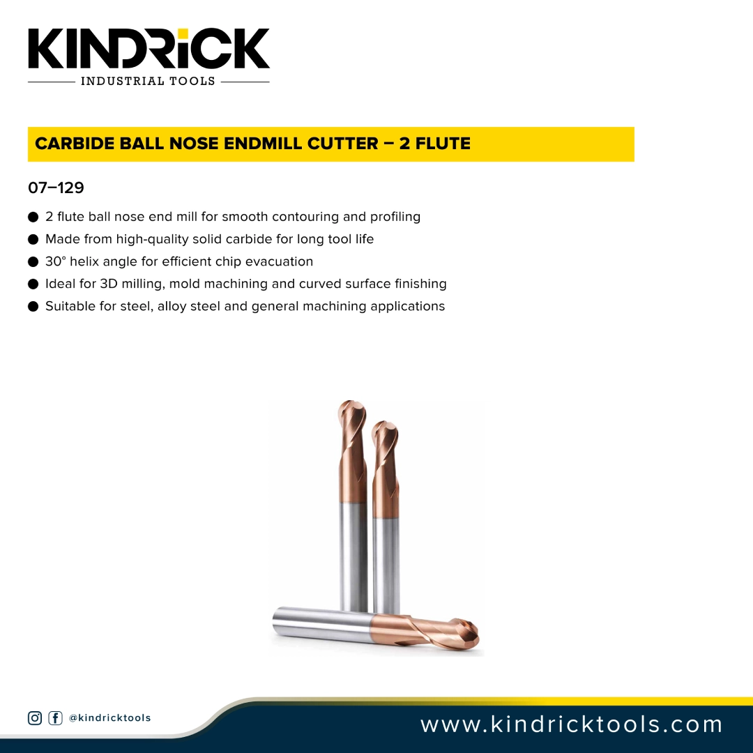 Carbide Ball Nose Endmill Cutter 2 Flute Supplier In Dubai