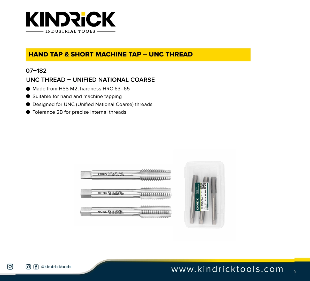Hand Tap & Short Machine Tap UNC Thread Supplier In Dubai
