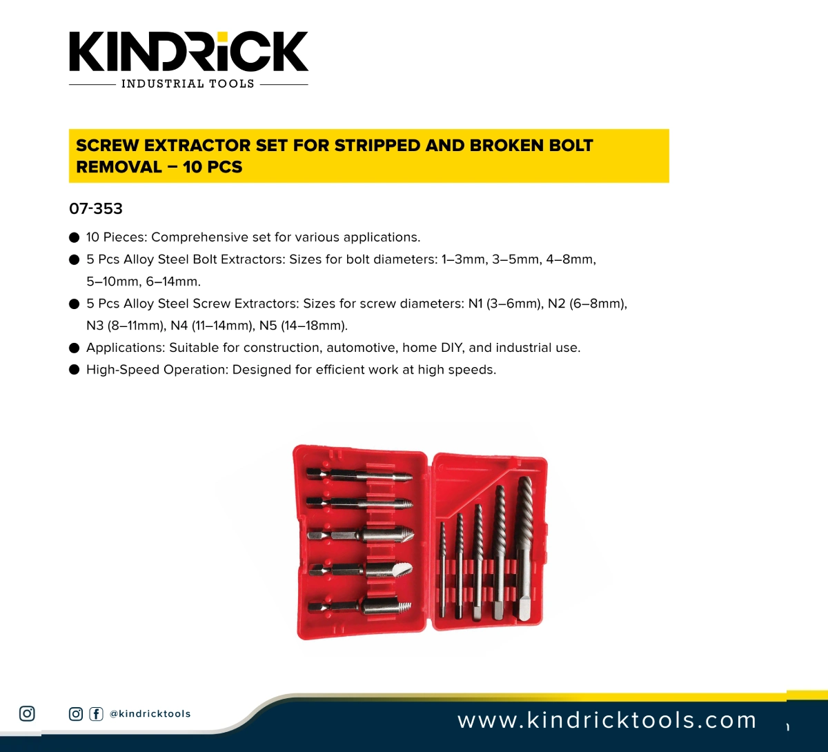 Screw Extractor Set for Stripped and Broken Bolt Removal Supplier In Dubai